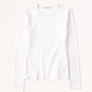 Abercrombie and Fitch Long-Sleeve Tuckable Cotton Seamless Crew Top